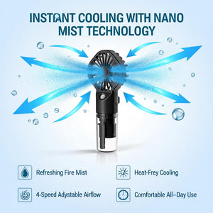 Portable USB Rechargeable Nano Mist Fan with 4 Speed Cooling
