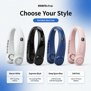 Portable Neck Fan with Ice Cooling & LED Display